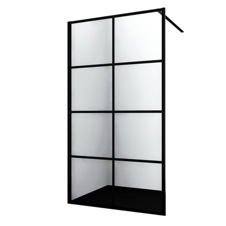 Душевая перегородка Walk in WasserKraft Glan черная 120х200 см стекло прозрачное 8 мм (66W40)