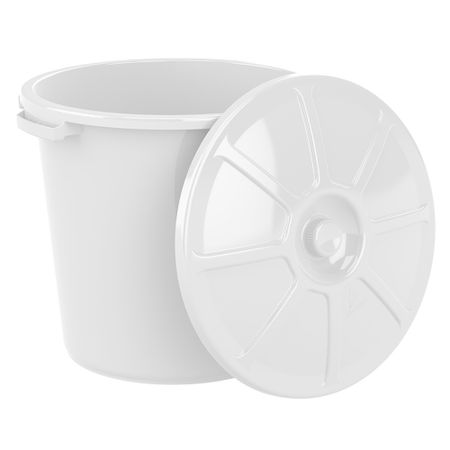 Бак бытовой Альт Пласт 80 л пластиковый с крышкой белый блок куб 90 90 45 белый пласт бокс