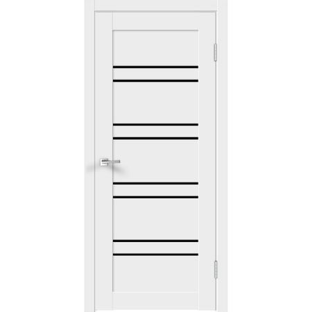 Дверь межкомнатная Linea 8 600х2000 мм ПВХ эмалит белая со стеклом с замком