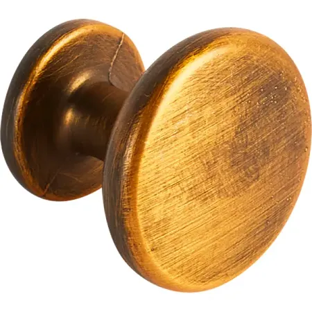 Мебельная ручка-кнопка 7501 состаренная медь 30 мм