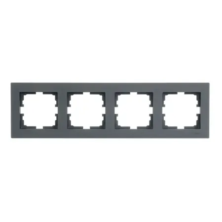 Рамка для розеток и выключателей Lezard Vesna 742-3400-149 4 поста цвет графит