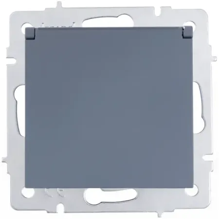 Розетка встраиваемая Lezard Vesna 742-3488-123B с заземлением с крышкой цвет графит розетка 1 пост lezard leto с з пбт с крышкой графит