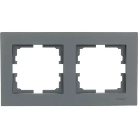 Рамка для розеток и выключателей Lezard Vesna 742-3400-147 2 поста цвет графит