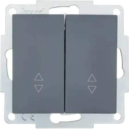 Выключатель проходной встраиваемый Lezard Vesna 742-3488-106 2 клавиши цвет графит