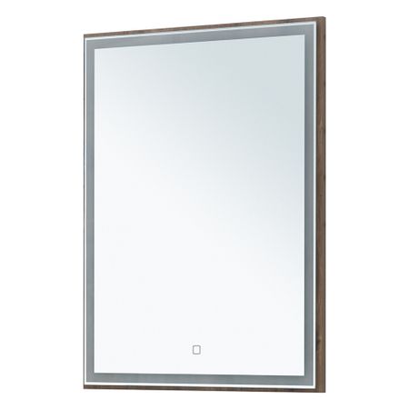 Зеркало с подсветкой прямоугольное 60х80 см в раме дуб рустикальный с сенсорным включением Lavelly Cube (00316677) зеркало в багетной раме evoform красная волна 89 мм 71x71 см