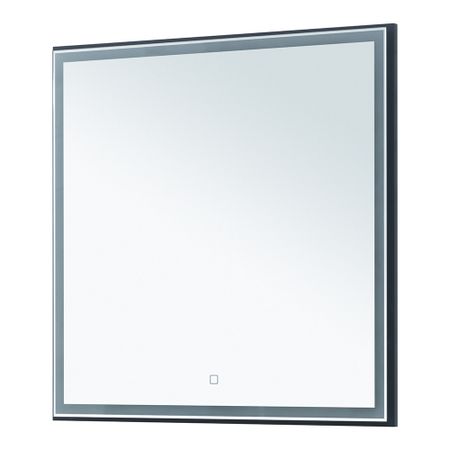 Зеркало с подсветкой квадратное 80х80 см в раме графитовой с сенсорным включением Lavelly Cube (00316681)
