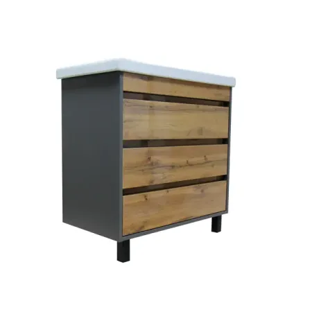 Тумба под раковину Wood TWN80 напольная 80 см цвет дуб вотан/антрацит тумба бостон дуб вотан антрацит 900х370х1020 мм