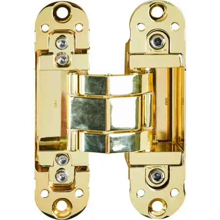 Петля дверная скрытая 120x30x30 мм ЦАМ цвет золото