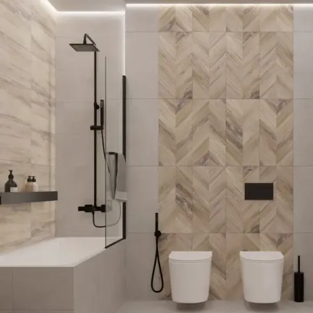 Плитка настенная Керамин Студио 60x30 см 1.98 м² матовая цвет бежево-серый 3D настенная розетка с двумя usb портами