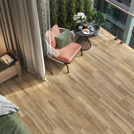 Глазурованный керамогранит Alma Ceramica Hampton GFA2090HMP40R 20x90 см 1.62 м² матовый цвет бежевый