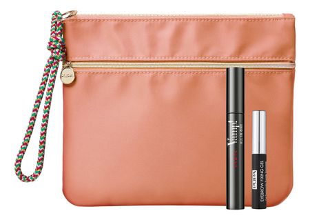 Набор для макияжа (тушь д/ресниц Vamp! Mascara All In One 9мл + гель д/бровей Eyebrow Fixing Gel 4мл + косметичка)