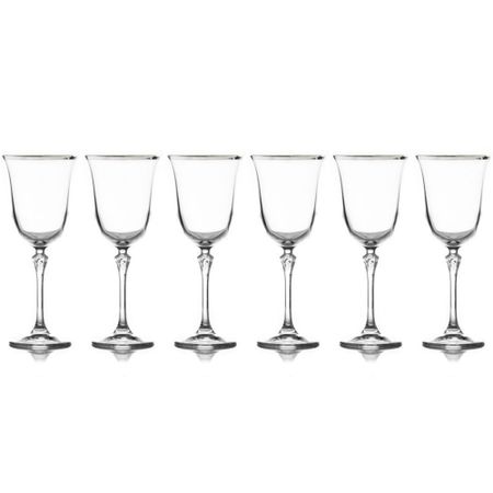 Набор бокалов для вина Lareine Gemma платина 225 мл 6 шт