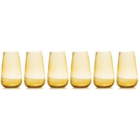 Набор стаканов для воды Lareine Opium янтарный 570 мл 6 шт