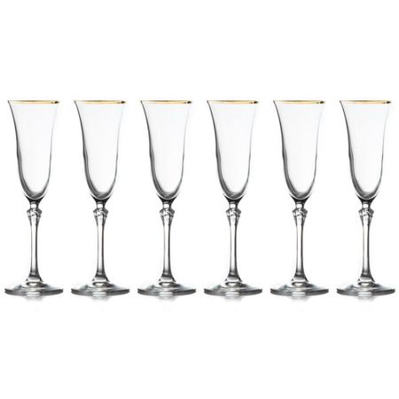 Набор бокалов для шампанского Lareine Gemma золото 150 мл 6 шт