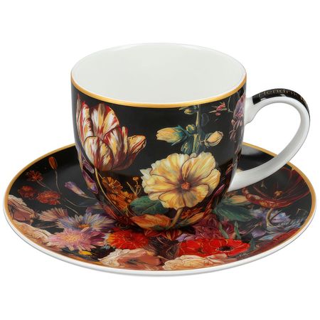 Чашка с блюдцем Carmani Натюрморт с тюльпаном 250 мл керамическая чашка и блюдце с очным рисунком