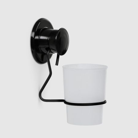 Стакан для зубных щеток Suntel с вакуумным креплением черный