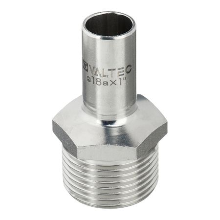 Соединитель Valtec (VTi.906.I.001806) 18 мм х 1 НР(ш) нержавеющая сталь нарезающее давление 6 12 мм трубка до 1 8 1 4 3 8 1 2 мама 304 нержавеющая   с двойным зажимом трубные фитинги соединитель