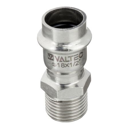 Соединитель Valtec (VTi.901.I.001804) 18 мм х 1/2 НР(ш) нержавеющая сталь нарезающее давление 6 12 мм трубка до 1 8 1 4 3 8 1 2 мама 304 нержавеющая с двойным зажимом трубные фитинги соединитель