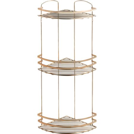 Полка угловая Teknotel 3 яруса золотистый 24x24x62 см