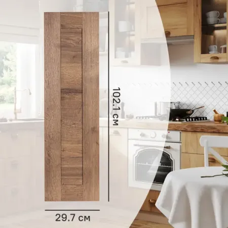 Фасад для кухонного шкафа Рошаль 29.7x102.1 см Delinia ID ЛДСП цвет темное дерево рошаль кармона вяжем пледы в лоскутной технике известные еры модные проекты свежие тренды
