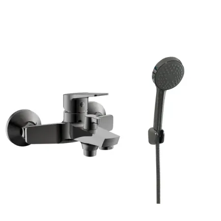 Смеситель для ванны Esko Marburg MB54 однорычажный с лейкой и шлангом цвет графит 10 шт рычажный переключатель 4 контакта