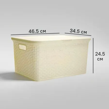 Ящик Полимербыт Артлайн 460x345x245 мм полипропилен цвет молочный одноразовые пищевые крышки из пластика