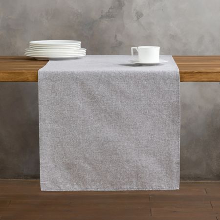 Скатерть-дорожка Fogliame, серая