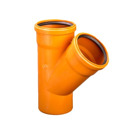 Тройник Lammin d110 мм 45° пластиковый для наружной канализации