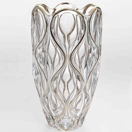 Ваза Bohemia Jihlava Ocean декор платина 30 см