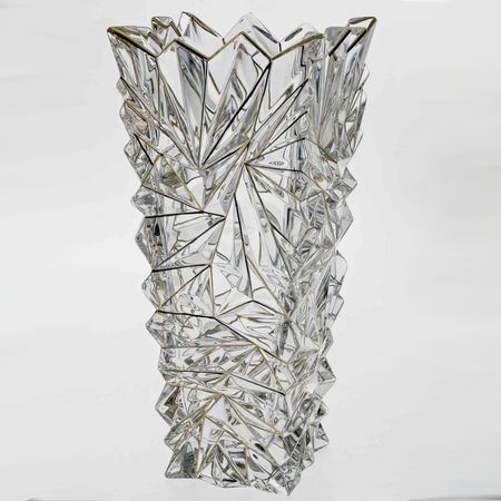 Ваза Bohemia Jihlava Glacier платина платиновые линии 30,5 см