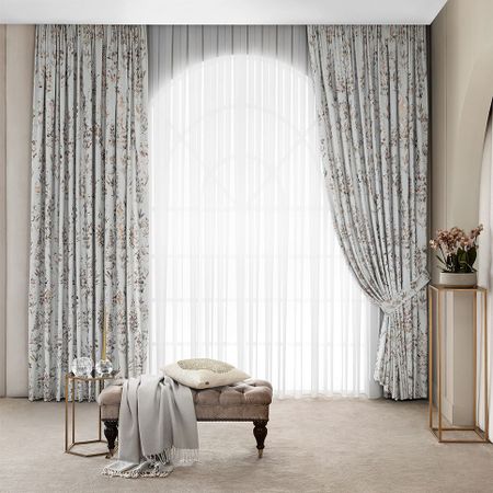 Комплект штор с подхватами Togas Плассе серые 260x275-2шт., подхваты-2шт., 4 предмета