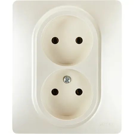 Розетка двойная без заземления - Lexman Lilian - без шторок в сборе 16А 250В винтовые зажимы - жемчуг