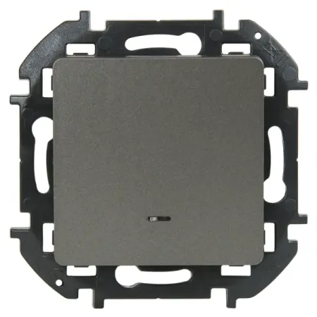 Выключатель встраиваемый Lexman Lilian 1 клавиша с подсветкой цвет титан металлические широкие зажимы fromthenon