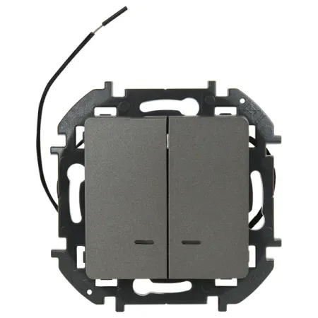 Выключатель встраиваемый Lexman Lilian 2 клавиши с подсветкой цвет титан герметичный водонепроницаемый тумблер 16а 250в с подсветкой 12в 220в