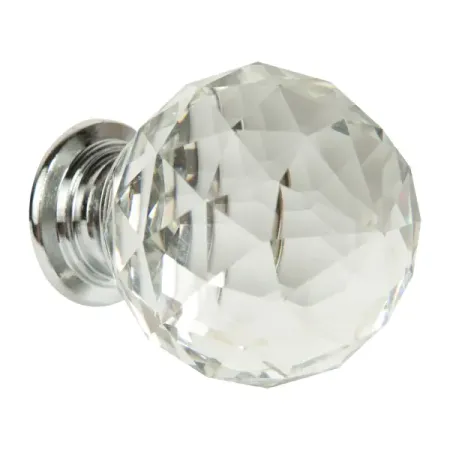 Мебельная ручка-кнопка 231 цвет стекло хром