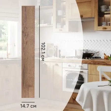 Фасад для кухонного шкафа Рошаль 14.7x102.1 см Delinia ID ЛДСП цвет темное дерево рошаль кармона вяжем пледы в лоскутной технике известные еры модные проекты свежие тренды