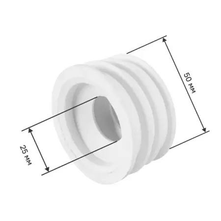 Манжета переходная трехлепестковая ДТРД 25x50 мм цвет белый манжета переходная d40х50 мм