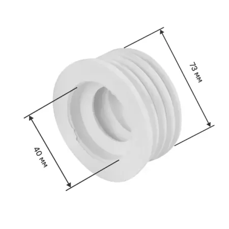 Манжета переходная трехлепестковая ДТРД 40x73 мм цвет белый