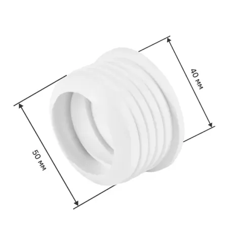 Манжета переходная трехлепестковая ДТРД 40x50 мм цвет белый манжета переходная d40х50 мм