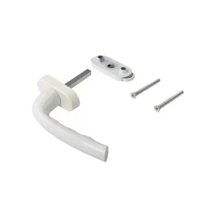 Ручка оконная с блокиратором алюминий цвет белый