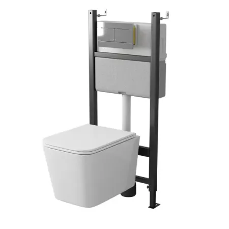 Комплект инсталляция Oli Tornado с унитазом 4в1 безободковый с микролифтом клавиша Slim цвета хром