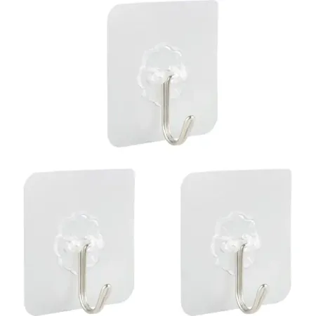 Набор крючков самоклеящиеся Фигурные 6x6 см, прозрачный 3 шт.