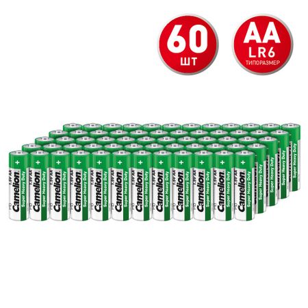 Батарейка Camelion АА пальчиковая R6 1,5 В (60 шт.) (R6P-SP4G) сергей анатольевич гордиенко пальчиковый театр репка