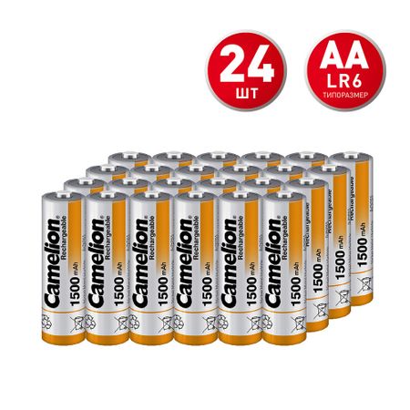 Аккумулятор Camelion АА пальчиковый HR6 1,2 В Ni-MH 1500 мАч (24 шт.) (NH-AA1500BP2)