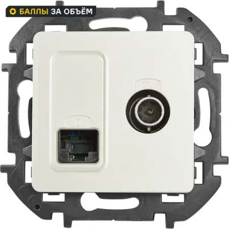 Розетка двойная TV+RJ45 категория 5e UTP Lexman Lilian цвет жемчуг водонепроницаемые разъемы rj45 cat8 5 шт