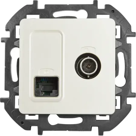 Розетка двойная TV+RJ45 категория 5e UTP - Lexman Lilian - жемчуг