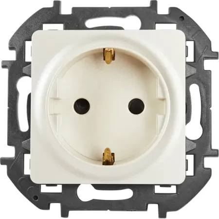 Розетка с заземлением - Lexman Lilian - со шторками 16А 250В винтовые зажимы - жемчуг