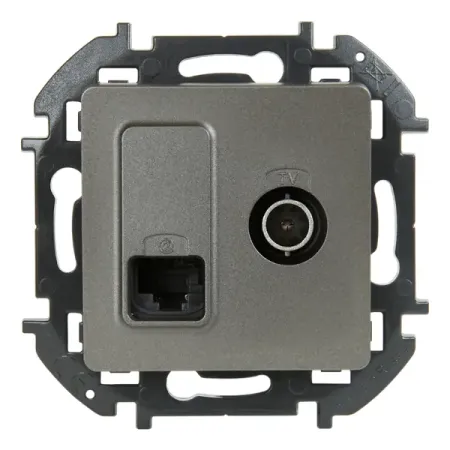 Розетка двойная TV+RJ45 категория 5e UTP - Lexman Lilian - титан