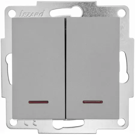Выключатель встраиваемый Lezard Vesna 742-3588-112 1 клавиша цвет платина
