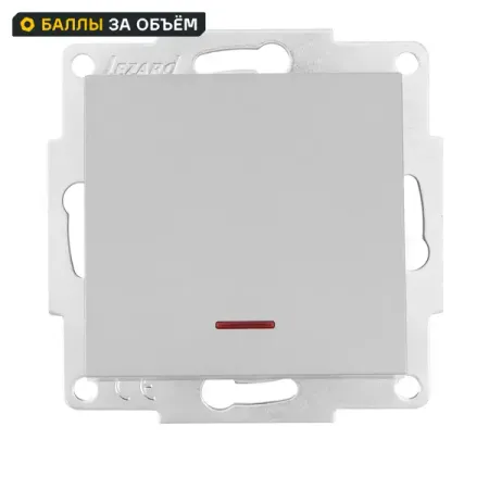 Выключатель встраиваемый Lezard Vesna 1 клавиша с подсветкой цвет платина